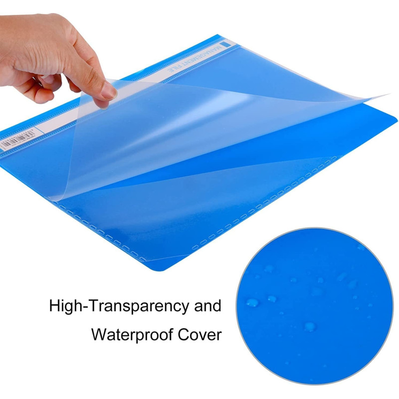 Report File A4 Clear Front Report Covers Project File With Fasteners For School Office 12 Pcs (Blue)