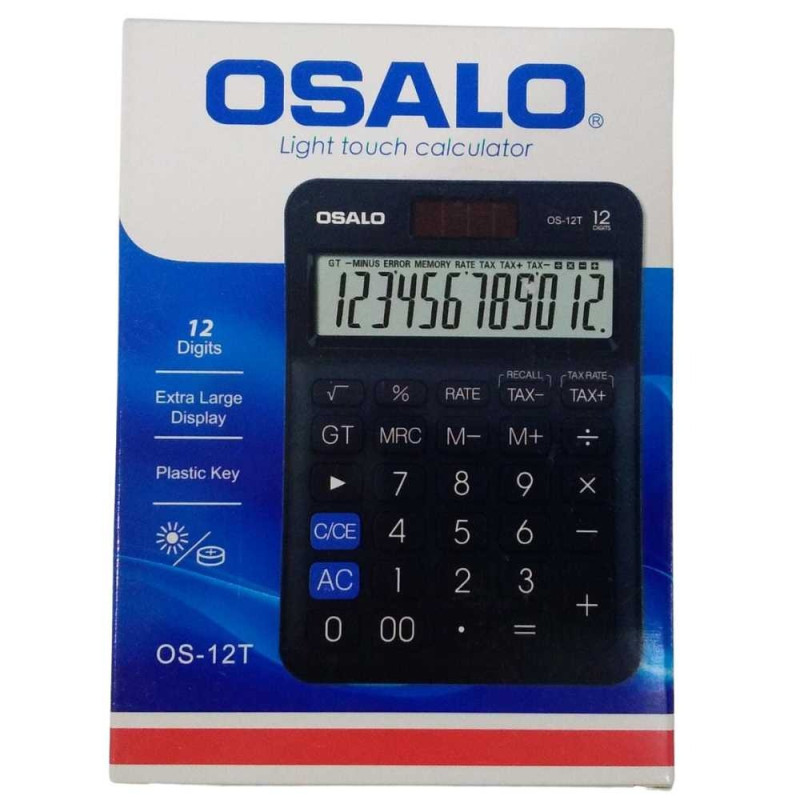 Os-12T Light Touch Calculator 12 Digits Desktop Calculator- Osalo