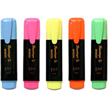 Highlighter Pack Of 5 Different Color - Blue,Green,Pink,Yellow,Orange - Flamingo