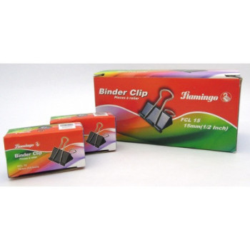 Flamingo Binder Clip 15 Mm - 12 Packets