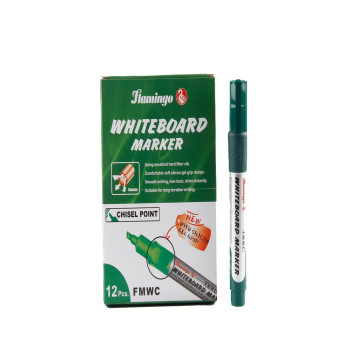 White Board Marker -Chisel Point - Green - Pack Of 12 Pcs Flamingo