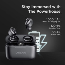 Lenovo True Wireless Stereo In-Ear Earphone Ht18 (Black)