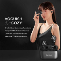 Lenovo True Wireless Stereo In-Ear Earphone Ht18 (Black)