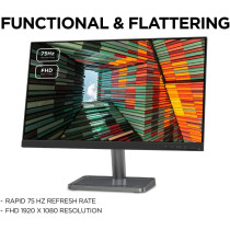 Lenovo L27E-30 27-Inch Ips Fullhd 75Hz Monitor 3 Side Edgeless With Hdmi,Vga Black-66Bekac2Uk