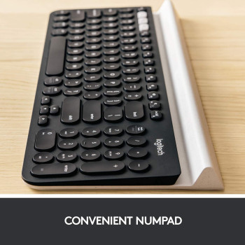 Logitech K780 Multi-Device Wireless Keyboard For Windows, Apple Android Or Chrome, Qwerty Uk Layout - Dark Grey/White