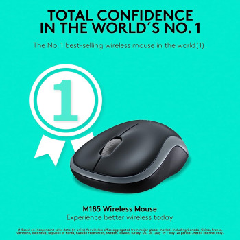 Logitech Wireless Mouse M185 - Swift Gray