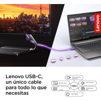 Lenovo L15 Portable Monitor 15.6 Inch 1080P Full Hd Ips Screen For Laptop With Usb-C/Type-C Connector Black