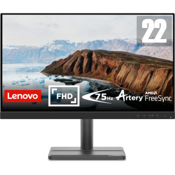 Lenovo L22E 30 21.5 Inch Fhd Monitor Va, 4Ms, Up To 75 Hz, Hdmi + Vga, Amd Freesync Raven Black, 66Cbkac1Uk