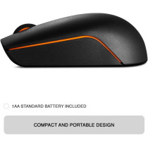 Lenovo 300 Wireless Compact Mouse Ww Gx30K79401, Black, 32 X 56 X 98