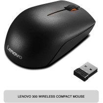 Lenovo 300 Wireless Compact Mouse Ww Gx30K79401, Black, 32 X 56 X 98