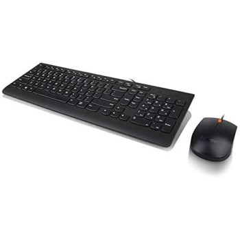 Lenovo 300 Usb Combo, Full-Size Wired Keyboard, Mouse, Ergonomic, Left Or Right Hand Mouse, Optical Mouse, Gx30M39606, Black