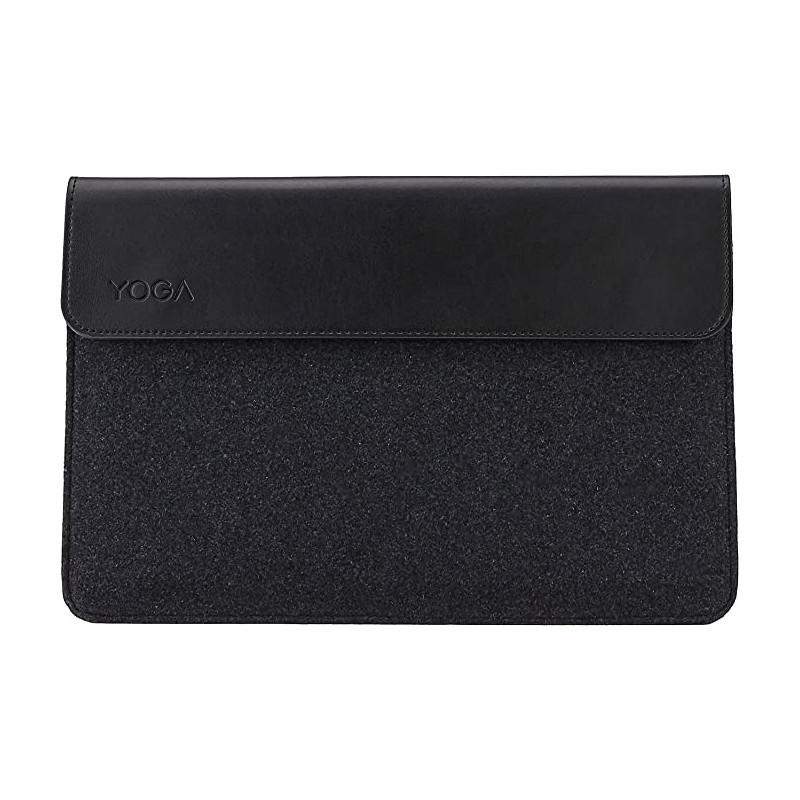 Lenovo Yoga Laptop Sleeve For 14-Inch Computer, Leather And Wool Felt, Magnetic Closure, Gx40X02932, Black