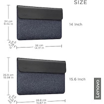 Lenovo Yoga Laptop Sleeve For 14-Inch Computer, Leather And Wool Felt, Magnetic Closure, Gx40X02932, Black