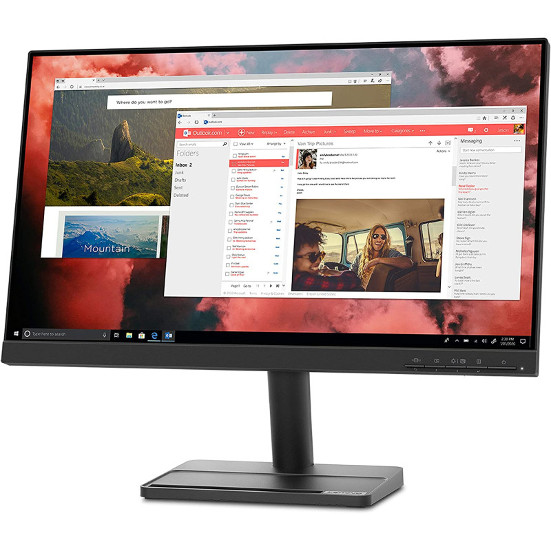 Lenovo L22E-30 21.5-Inch Monitor, Fhd Va Panel, Freesync, 3-Side Nearedgeless, 75Hz, 4Ms, Hdmi, Vga, Anti-Glare, Flicker Free