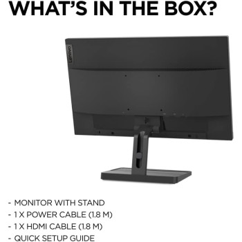 Lenovo L24I-30 24 Inch Full Hd (1080P) Monitor (Ips Panel, 75Hz, 4Ms, Hdmi, Vga, Amd Freesync) - Raven Black