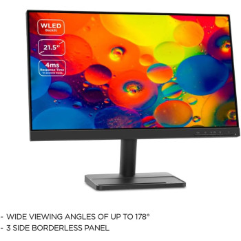 Lenovo L24I-30 24 Inch Full Hd (1080P) Monitor (Ips Panel, 75Hz, 4Ms, Hdmi, Vga, Amd Freesync) - Raven Black
