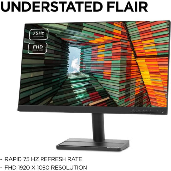 Lenovo L24I-30 24 Inch Full Hd (1080P) Monitor (Ips Panel, 75Hz, 4Ms, Hdmi, Vga, Amd Freesync) - Raven Black