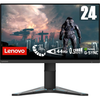 Lenovo G24-20 24 Inch Fhd (1080P) Gaming Monitor (Ips Panel, 144Hz, 0.5Ms, Hdmi, Dp) - Raven Black