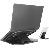 Lenovo 2-In-1 Laptop Stand, Ergonomic, 10 Adjustable Tilt Angles, Ventilated, Non-Slip, Portable, Gxf0X02619, Black