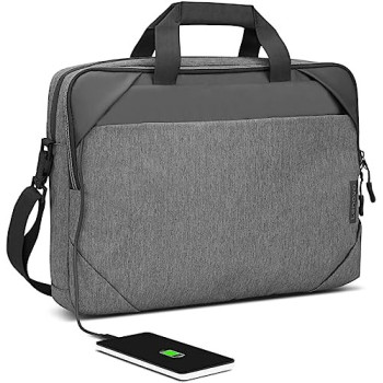 Lenovo T530 Casual Toploader Bag For 15.6 Inch Laptops, Clamshell Case With Charging Port Charcoal Grey