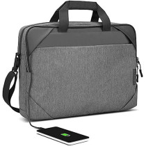 Lenovo T530 Casual Toploader Bag For 15.6 Inch Laptops, Clamshell Case With Charging Port Charcoal Grey
