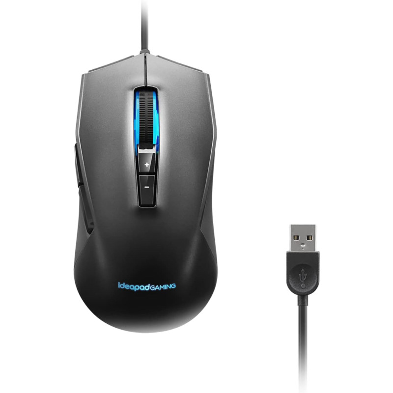 Lenovo Ideapad M100 Gaming Mouse, Optical Sensor, Adjustable Resolution To 3200 Dpi, GY50Z71902, Black