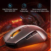 Lenovo Ideapad M100 Gaming Mouse, Optical Sensor, Adjustable Resolution To 3200 Dpi, GY50Z71902, Black