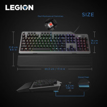 Lenovo Legion K500 Rgb Mechanical Gaming Keyboard Gy40T26478, Black