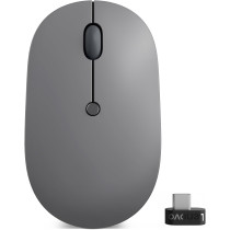 Lenovo Go Usb-C Essential Wireless Mouse, 2.4 Ghz Nano Usb-C Receiver, Rechargeable Battery, Ambidextrous, Gy51C21210, Grey
