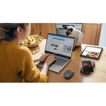 Lenovo Go Multi-Device Wireless Mouse, 2.4Ghz Nano Usb-C Receiver, Qi Wireless Charging, Ambidextrous, Gy51C21211, Grey