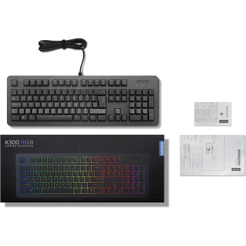 Lenovo Legion K300 Rgb Gaming Keyboard Usb Arabic Englishgy40Y57722, Black