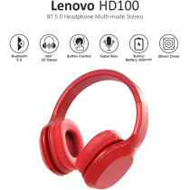 Lenovo Wireless Over Ear Headphone Hd100 Red, Hd100-Rd, Hd100_Rd, Medium