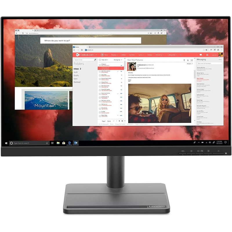 Lenovo L-Series - L22E-30, 22 Inch (55.88 Cm) 1920 X 1080 Pixels Fhd Va Ultraslim Monitor Led (Raven Black)