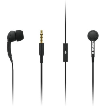 Lenovo 100 In-Ear Headphone, Wired, Microphone, Noise Isolating, 3 Ear Cup Sizes, Windows, Mac, Android, Gxd0S50936, Black