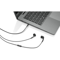 Lenovo 100 In-Ear Headphone, Wired, Microphone, Noise Isolating, 3 Ear Cup Sizes, Windows, Mac, Android, Gxd0S50936, Black