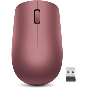 Lenovo 530 Full Size Wireless Computer Mouse For Pc, Laptop, Computer With Windows - 12 Months Battery Life - Cherry Red