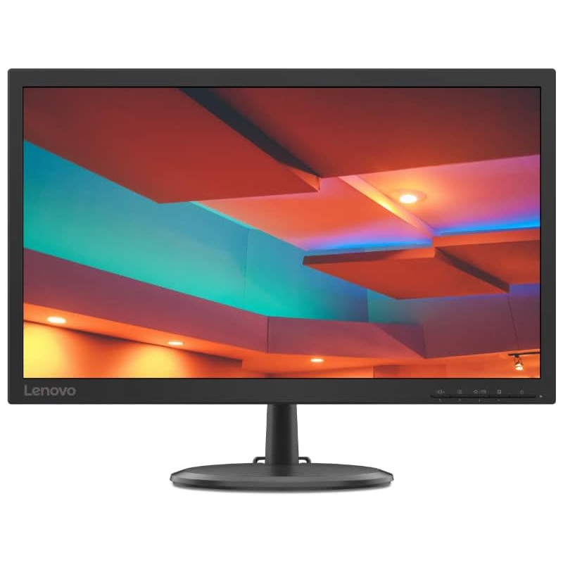 Lenovo C22-25 22 Inch Full Hd (1080P) Pc Computer Monitor (Tn Panel, 75Hz, 5Ms, Hdmi, Vga) - Raven Black