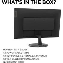 Lenovo C22-25 22 Inch Full Hd (1080P) Pc Computer Monitor (Tn Panel, 75Hz, 5Ms, Hdmi, Vga) - Raven Black