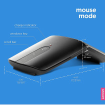 Lenovo Yoga Mouse, Black, Ultra Slim 13.5Mm, 180 Degree Rotatable Hinge, Multilayer Adaptive Touchpad, Gx30K69565