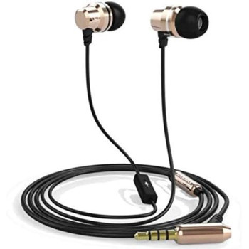 Lenovo P190 Wired In-Ear Earphone With Microphone - Black/Gold