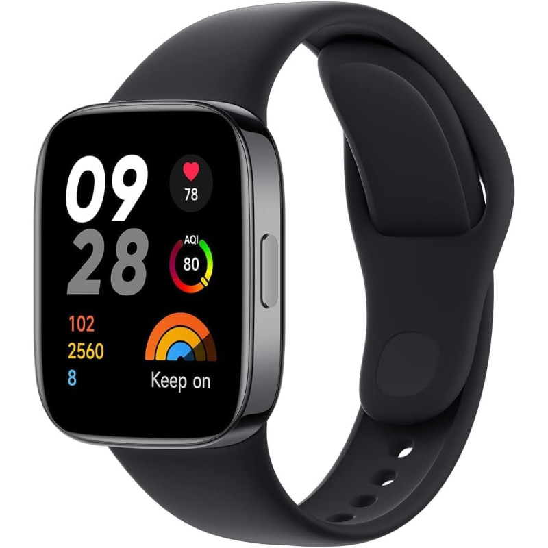 Xiaomi Redmi Smart Watch 3 Black- 1.75 Inch Amoled Touch Display, 5Atm Water Resistant, Calori Consumption
