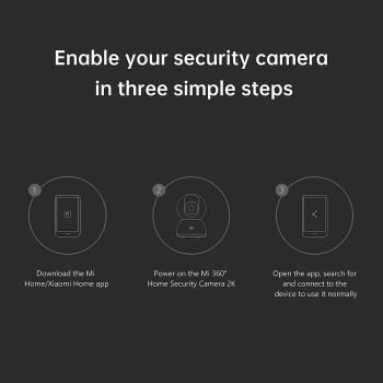 Xiaomi Mi 360 Home Security Camera 2K, Surveillance Camera, Human Detection With Ai -6P Lens -Aperture F1.4, White