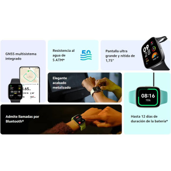 Xiaomi Redmi Smart Watch 3 Ivory- 1.75 Inch Amoled Touch Display, 5Atm Water Resistant, 12 Days Battery Life, Gps