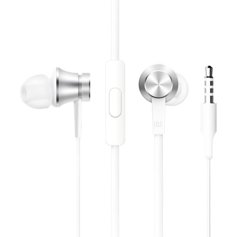 Xiaomi Mi Piston In-Ear Headphones Basic High Sensitivity Mic Remote, Powerful Bass, Zbw4355Ty - Compatible Smartphones/Tablets/Pc Silver
