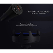 Xiaomi Wireless Car Charger 20W Max Power Inductive Electric Clamp Arm Double Heat Dissipation 2.5D Crystal Light Charging, Black