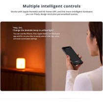 Xiaomi Mijia Smart Bedside Lamp 2 Voice Control Touch Dimmable Home Table Night Light For Homekit, White, 1, Mjctd02Yl