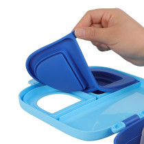 Eazy Kids Bento Lunch Box w/t handle- Blue For All ages, Unisex (EZ_LBRBEY_BU)