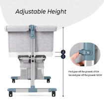 Teknum Bedside Crib - Grey For 0-2Years, Unisex (TK_BSC_GY)