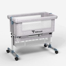 Teknum Bedside Crib - Grey For 0-2Years, Unisex (TK_BSC_GY)