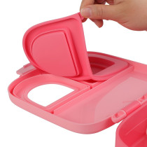 Eazy Kids Bento Lunch Box w/t handle- Pink For All ages, Unisex (EZ_LBRBEY_PI)